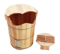 WADRBSW Vasca per pediluvio in legno, vasca per pediluvio, pediluvio in legno, vasca per pedicure, vasca per pedicure, vasca per pedicure in legno massello, secchio per pedicure, con coperchio Heigh