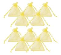 WADY 100 PCS Sacchetti di Regalo in Organza Buste Gioielli Coulisse Sacchettini di Matrimonio Festa Favore, 7x9cm,Giallo