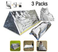Wady 3-in-1 Emergency Survival Blanket Tent Sleeping Bag, Heat Reflective Waterproof Mylar Emergency Survival Thermal Shelter Tube Tent, Sleeping Bag, Blanket Survival Kits for Camping Hiking