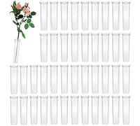 WADY 42 provette per fiori riutilizzabili, in plastica con coperchio, fiale per acqua floreale trasparente per mantenere piante e fiori freschi, disposizione fiori per composizioni decorative