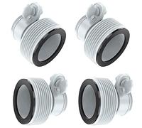 WADY Adattatore per tubo da piscina, tipo B, 4 pezzi, adattatore per pompa, connessioni di conversione per tubi da 3,2 cm a 3,8 cm, per piscina (grigio)