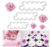 WADY Assortimento di 3 stampi per torte a forma di rosa, 3 diverse misure