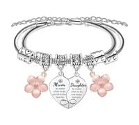 Waeceip 2 braccialetti coordinati per mamma, figlia, regali per mamma e figlia, regali per la festa della mamma da figlie, gioielli regalo per mamma, Natale, compleanno