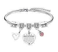 Waeceip Braccialetto regalo da mamma, figlia, regalo da mamma per figlia, braccialetti con ciondoli per donne, regalo di compleanno e matrimonio da parte della mamma