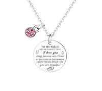 Waeceip Collana con ciondolo per nipote, regalo di compleanno con scritta "I Love You", per donne, compleanno, laurea, regalo di Natale da parte della zia