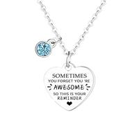 Waeceip Regalo ispiratore per le donne Sometimes You Forget You're Awesome, collana regalo per festa della mamma, laurea, compleanno amico