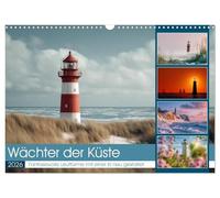 Wächter der Küste (Wandkalender 2026 DIN A3 quer), CALVENDO Monatskalender: Dieser hochwertige Wandkalender zeigt zwölf ikonische Leuchttürme, die in ... und Weite den Seeleuten den Weg weisen.