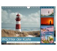 Wächter der Küste (Wandkalender 2026 DIN A4 quer), CALVENDO Monatskalender: Dieser hochwertige Wandkalender zeigt zwölf ikonische Leuchttürme, die in ... und Weite den Seeleuten den Weg weisen.