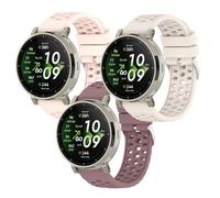 Waekethy 20mm Cinturino Compatibile con Amazfit Active 2/3 Premium, Cinturini in Silicone Traspirante per Garmin Vivoactive 5/6, Ricambio Morbido per Uomo e Donna (Rosa Chiaro + Viola + Grigio Chiaro)