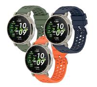 Waekethy 20mm Cinturino Compatibile con Amazfit Active 2/3 Premium, Cinturini in Silicone Traspirante per Garmin Vivoactive 5/6, Ricambio Morbido per Uomo e Donna (Verde + Arancione + Blu)