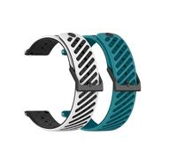 Waekethy 22mm Cinturino per Suunto Race 2/Race S/9 Peak Pro, Bracciale Sostitutivo in Silicone Traspirante Compatibile con Garmin Venu 4 45MM/Venu 3/Forerunner 570 47MM (Bianco + Blu)