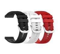 Waekethy 22mm Cinturino per Suunto RUN/Race/9 peak/5 peak, Bracciale Sostitutivo Sportivo in Silicone Traspirante Compatibile con Garmin Forerunner 970 965 945 935 S62 S60 (Nero+Bianco+Rosso)