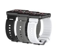 Waekethy 24mm Cinturino per Garmin Venu X1, Bracciale Sostitutivo Sportivo in Silicone Traspirante Compatibile con Ticwatch Pro 5/Pro5 Enduro/Atlas/Suunto 9/7/D5 (Nero+Grigio+Bianco)