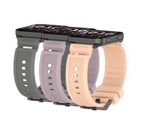 Waekethy 24mm Cinturino per Garmin Venu X1, Bracciale Sostitutivo Sportivo in Silicone Traspirante Compatibile con Ticwatch Pro 5/Pro5 Enduro/Atlas/Suunto 9/7/D5 (Grigio+Viola+Rosa)