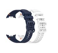 Waekethy Cinturino per Samsung Galaxy Watch 8 40MM 44MM, Cinturino Sportivo Morbido in Silicone Traspirante, Bracciale Sostitutivo Compatibile con Galaxy Watch 8 Classic 47MM (Blu + Bianco)