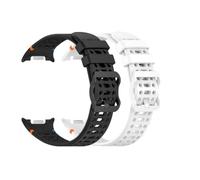 Waekethy Cinturino per Samsung Galaxy Watch 8 40MM 44MM, Cinturino Sportivo Morbido in Silicone Traspirante, Bracciale Sostitutivo Compatibile con Galaxy Watch 8 Classic 47MM (Nero + Bianco)