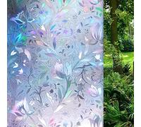 WAENLIR Pellicola decorativa per vetri colorati 3D, per la privacy, statica, non adesiva, decorazione arcobaleno (60 x 200 cm)
