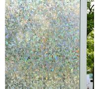 WAENLIR Pellicola statica colorata per finestre, 3D, non adesiva, decorazione con motivo arcobaleno, per offrire privacy, 44,5 x 300 cm