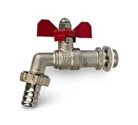 Wärmer System Rubinetto da giardino esterno con manico a farfalla con guarnizione in PTFE e dado rotante (rubinetto da giardino con manico a farfalla da 1/2")