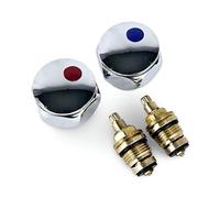 Wärmer System Sostituzione standard Hot & Cold Tap 1/2 '' tappi testa metallo cromato rosso e blu top venduti in coppia