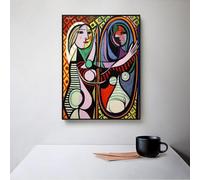 Waeta Rnvzx Donna davanti allo specchio Poster Pablo Picasso Pittura Tela astratta Arte della parete Pablo Picasso Stampe per Home Decor Immagini 40x50cm Senza cornice