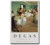Waeta Rnvzx Edgar Degas Poster Vintage La Classe Di Danza Tela Arte Della Parete Edgar Degas Stampe Edgar Degas Pittura Per La Decorazione Della Parete Domestica Immagine 40x50cm Senza Cornice