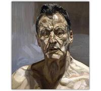 Waeta Rnvzx Lucian Freud Autoritratto Poster Vintage Tela di Canapa Arte Della Parete Lucian Freud Pittura Lucian Freud Stampe Per Arredamento Domestico Moderno Immagine 50x60cm Senza Cornice