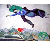 Waeta Rnvzx Marc Chagall Poster Over The Town Arte Della Parete Astratta Marc Chagall Stampe Marc Chagall Pittura Su Tela Per Soggiorno Decor Picture 50x70cm No Frame