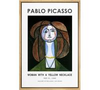Waeta Rnvzx Pablo Picasso Poster Donna con Collana Gialla Tela Pittura Astratta Arte Della Parete Pablo Picasso Stampe Per Home Decor Immagine 40x60cm Senza Cornice