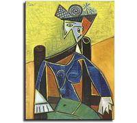 Waeta Rnvzx Pablo Picasso Poster Donna seduta in poltrona Pablo Picasso Pittura Stampe d'arte murali astratte per tela Home Decor Immagini 40x50cm No Frame