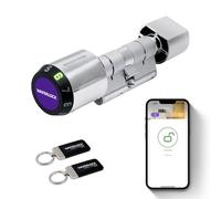WAFERLOCK C760 Serratura Intelligente - Cilindro Europeo con App, Bluetooth, RFID e PIN | IP68, Antincendio, Antitrapano | Certificata EN15684 | 35/35-50 mm (70-85 mm) | Finitura Nickel