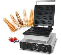 Waffeliera, Macchina per Waffle, Tipo Bastone Commerciale, Set 4 Pezzi, Tegame in Ghisa Pino, Antiaderente, 1750W, 110-240V per Caffè Ristorante Pasticceria
