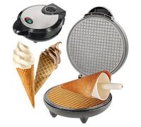 Waffle Cone Maker Machine With Browning Control, 1200W Electric Waffle Cone Maker - Commercial Ice Cream Cone Maker With Temperature Control Non Stick Heating Plates