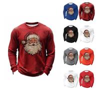 Waffle Probably Just Gonna Jingle Some of The Way I'm Tired Maglietta di Natale da uomo a maniche lunghe Top di Natale Divertenti Abiti di Natale Plus Size Camicie Novità Costume di Natale Vestiti per