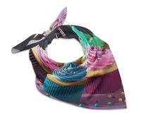 WAFICAC Bandane sottili, foulard quadrati, cupcake di compleanno colorati, fazzoletti morbidi per unisex, donne e uomini