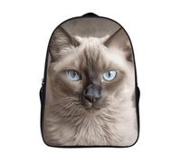 WAFICAC Bellissimo zaino per laptop a forma di gatto siamese, borsa a tracolla da viaggio alla moda da 16 pollici, borsa a tracolla per il lavoro