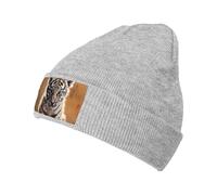 WAFICAC Berretto per Uomo e Donna, Cappelli Invernali Caldi e Carini, Berretto a Forma di Cucciolo di Tigre, Berretto Lavorato a Maglia con Risvolto