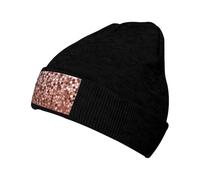 WAFICAC Berretto per Uomo e Donna, Cappelli Invernali Caldi e Carini, Berretto con Risvolto e Glitter in Oro Rosa