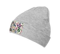 WAFICAC Berretto per Uomo e Donna, Cappelli Invernali Caldi e Carini con Fiori di Campo in Fiore, Berretto Lavorato a Maglia con Risvolto