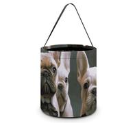WAFICAC Borse di Halloween con manici per cuccioli di bulldog francese, secchielli di caramelle di Halloween, borsa tote portatile e riutilizzabile