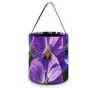 WAFICAC Borse di Halloween Violets in Bloom con manici, secchiello per caramelle natalizie, secchielli portatili riutilizzabili, borse di tela per bomboniere di Halloween