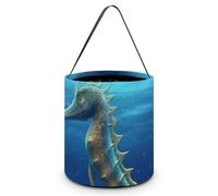 WAFICAC Borse per dolcetti di Halloween per ing Ocean Seahorse Borse per caramelle di Halloween Borsa regalo riutilizzabile per forniture per feste Borsa per snack e generi alimentari con manici