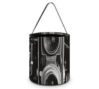 WAFICAC Borse vintage per macchine fotografiche di Halloween con manici, secchielli per caramelle di Halloween, borsa tote portatile e riutilizzabile