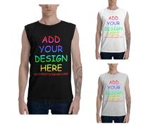 WAFICAC Canottiere Personalizzate Uomo Magliette Senza Maniche Personalizzate Progetta la Tua Maglietta con Foto, Testo e Regali per Marito e papà