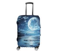 WAFICAC Copertura per valigia Moon Over Ocean, antipolvere, per viaggi, con elastico di protezione, adatta a bagagli da 19 a 32 pollici.