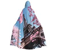 WAFICAC Dipinto ad olio Parigi Torre Eiffel Stampa Unisex Adulto Mantello con cappuccio Mago Veste Uomini Cosplay Mantello Carnevale Tema Festa Decorazione