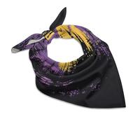 WAFICAC Foulard per donna Strega e scopa Fasce per capelli in seta Bandana quadrata in raso Foulard leggero