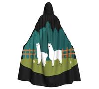 WAFICAC Mantello con cappuccio per adulti di Halloween, Alpaca nella fattoria, mantello con cappuccio super grande stampato con papillon