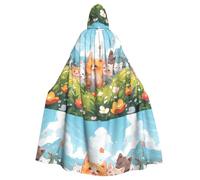 WAFICAC Mantello con cappuccio per adulti di Halloween, gattino in gita primaverile, mantello con cappuccio super grande stampato con papillon