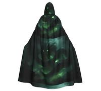 WAFICAC Mantello con cappuccio per adulti di Halloween, mantello con stampa di serpente piumato verde, mantello con cappuccio super grande con papillon